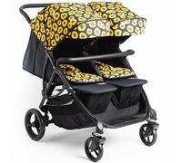 Roma Gemini 2 - Twin Pram, 69cm Wide, fits Through Single Doors. Double Buggy, 22 kg Per Seat, Includes Rain Cover, Recline & Storage, Award Winning, Suitable for Newborns to Toddlers (Sunflower)