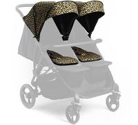 Roma Gemini Double Stroller Colour Pack -Compact Side by Side for Newborns, 69cm Wide, 22kg Per Seat, Magnetic Harness, Easy Set Up, Puncture Proof Wheels, 102cm Handle (Khaki Leopard)