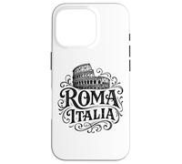 Roma Italia Ornate Vintage Lettering with Colosseum Case for iPhone 16 Pro