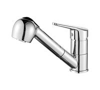 Roma - Kitchen Sink Mixer taps with Pull Out Spray Head, Chrome, Silver
