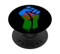 Roma Lives Matter - Traveller Romani Fist Flag Distressed PopSockets Adhesive PopGrip