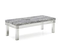 roma marble top coffee table with stainless steel frame in grey