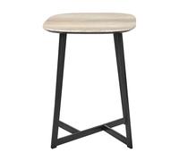 Roma Oak Veneer & Metal Side Table - Grey & Black