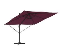 vidaXL Roma Parasol Red 286 x 284 x 265 cm Aluminium and Polyester, Red