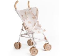 Roma Prams: Teddy Doll XL Umbrella Buggy - Beige-Cream-Bear - Folding Push Stroller, Retractable Canopy, Toy Accessory for Dolls Up to 16.5", Kids 3+