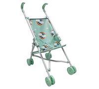 Roma Rupert Mint Green Foldable Dolls Pram & Baby Pram for Boys & Girls, Fits Dolls Up to 20 Inches, Safety Belt, 55cm Handle Height, Ideal Birthday for Kids 2 Years and Up