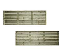 Roma Single 6x2ft (W: 6ft x H: 2ft) Modern Horizontal Slatted Capped Trellis Venetian Style Privacy Garden Panel Fence Topper/Wall Art/Pergola/Divider Width 1828mm x Height: 616mm