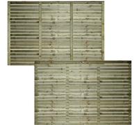 Roma Single 6x4ft (W: 6ft x H: 4ft) Modern Horizontal Slatted Capped Trellis Venetian Style Privacy Garden Panel Fence Topper/Wall Art/Pergola/Divider Width 1828mm x Height: 1216mm