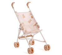 Roma Teddy Dolls Umbrella Buggy for Boys & Girls, Baby Doll Accessories, Teddy Design, Metal Frame, Safety Belt, Fits Dolls Up to 20 Inches, 55cm Handle, Beige, Ages 2+, Indoor/Outdoor Use
