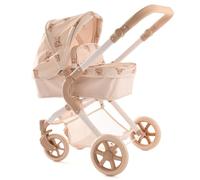 Roma Teddy Single Baby Toy Stroller with Lightweight Frame, 2-in-1 Baby Doll Accessories, Adjustable Handle, Carry Cot to Seat Unit, Teddy Print for Ages 3-9, Includes Shopping Basket