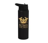 Roma Victrix Aquila Romana Roman Empire Quote Stainless Steel Insulated Water Bottle