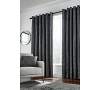 'Roma' Woven Lined Curtains Helena Springfield Dark Grey 167cm width x 137cm drop