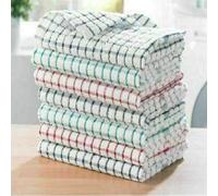Romaans 100% Egyptian Cotton Terry Tea Towel Pack 3 6 9 12- Professional Grade Essential Dish Cloths Kitchen Restaurant Bar Glass Catering Cloth (Mix 15)