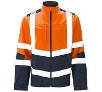 Romaans Men's Orange XL Softshell Jacket - Water Resistant, Hi Vis, Reflective, Long Sleeve, 5 Pockets, Quilted, All Seasons