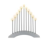 Romadedi Christmas Candle Bridge Lights: Small Window LED Candles Arch Battery Operated Welcome Modern Swedish Candelabra Silver with Timer for Xmas Indoor Table Centrepiece Decorations Fireplace