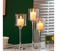 Romadedi Glass Tea Light Candle Holders：for Floating Pillar Living Room Candles Wedding Table Centrepiece Decoration Christmas Home Decor，6Pcs