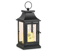 Romadedi Grave Lantern Weatherproof Gift for Mourning - Outdoor Black Metal Lantern with LED Candles for Cemetery Condolences Funeral Memorial Anniversary Memorial Urn Grave