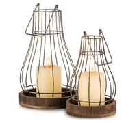 Romadedi Lantern Farmhouse Home Decor - Rustic Candle Holders Decorative Lanterns for Candle Living Room Kitchen Dining Coffee Table Fireplace Mantle Outdoor