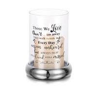Romadedi Memorial Glass Hurricane Candle Holder with Message