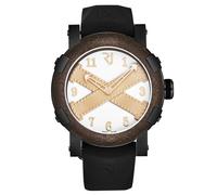 Romain Jerome Men's Titanic' A La Grande White Dial Black Rubber Strap Automatic Watch Romain Jerome White One Size