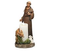 Roman 10" Brown and White Francis with Animals Religious Tabletop Figurine