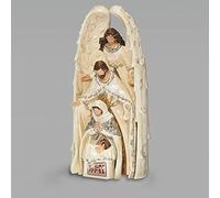Roman 133542 Nesting Nativity Cream, Red and Lazer Pleather, 9.7 inch, Set of 4