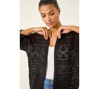 Roman 3/4 Sleeve Stitch Detail Cardigan In Black Black 18