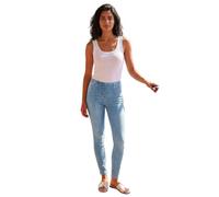 Roman Originals Jeggings for Women UK Jean Ladies Stretchy Trousers Denim Leggings High Waist Rise Pull On Skinny Straight Leg Cotton Pants Smart Casual - Acid Light Blue (31 inch) - Size 8