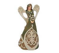 Roman 7 Luck of the Irish Woodcut Inspirational Angel Figure with Celtic Cross