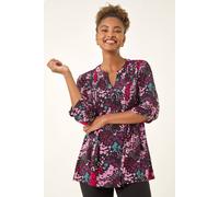 Abstract Animal Print Pintuck Shirt Roman Pink 18