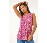 Roman Women's Abstract Animal Print Stretch Vest Top in Pink | Size: 10 Roman Pink 10