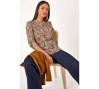 Roman Abstract Circle Print Shirt In Natural Natural 12