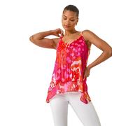 Roman Abstract Layered Cami Top In Pink Pink 10