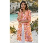 Roman Abstract Print Longline Blouse In Pink Pink