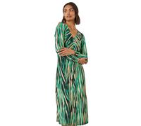 Roman Abstract Print Ruched Midi Stretch Dress In Green Green 16