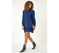 Roman Abstract Print Shirt Dress In Blue Blue 20