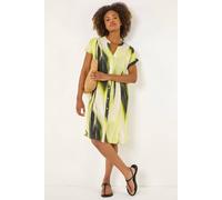 Roman Women's Abstract Printed Linen Shift Dress in Yellow | Size: 16 Roman Yellow 16