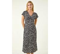 Roman Women's Abstract Spot Print Back Detail Dress in Black | Size: 14 Roman Black 14