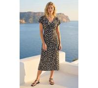 Roman Women's Abstract Spot Print Back Detail Dress in Black | Size: 14 Roman Black 14