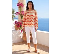 Roman Abstract Stripe Crochet Knit In Orange Orange