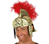 Roman Adult Helmets - Retro Warrior Helmet In Natural Feathers PP 25 Cm | Medieval Samurai Spartan Costume Hat | Lion King Helmets, Antique Roman Helmet For Car Party Costume