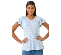 Roman Angel Frill Sleeve T-Shirt In Light Blue Light Blue 18