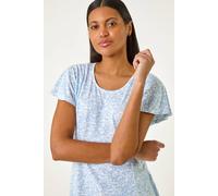 Roman Women's Angel Frill Sleeve T-shirt in Light Blue | Size: 20 Roman Light Blue 20