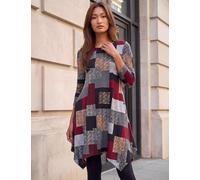 Roman Animal Print Knee Length Knitted Dress Red