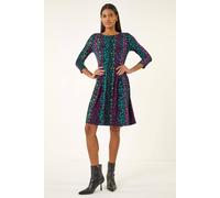 Roman Women's Animal Print Panel Stretch Dress | Size: 20