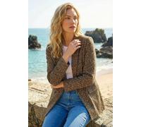 Roman Originals Animal Print Stretch Blazer for Women UK - Ladies Everyday Autumn Winter Round Neckline Comfy Soft Evening Vacation Work Party Night Out - Black - Size 18