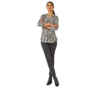 Roman Animal Print Stretch Burnout Top In Green Green 20