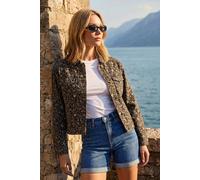 Roman Originals Jean Denim Jacket for Women UK Ladies 100% Cotton Summer Casual Stretch Crop Smart Utility Trucker Biker Fitted Vintage Wash Faded Classic Jeans Work Twill - Chocolate - Size 20