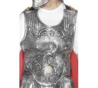 Smiffys Roman Armour Breastplate, Silver Deluxe, Latex, Legends & Myths Fancy Dress, Historical Dress Up Accessories