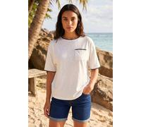 Roman Women's Blanket Stitch Oversized T-Shirt in Ivory | Size: 14 Roman Ivory 14